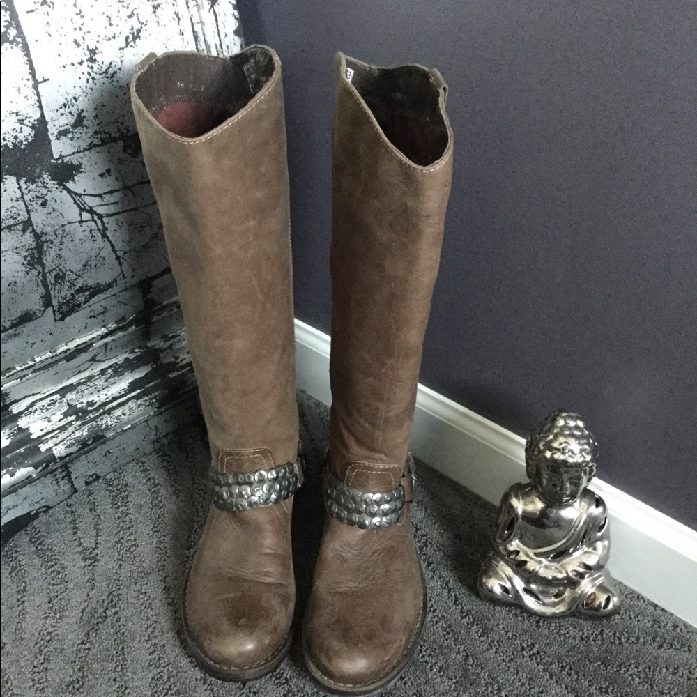 Steve Madden Nockerr Brown Leather Boots